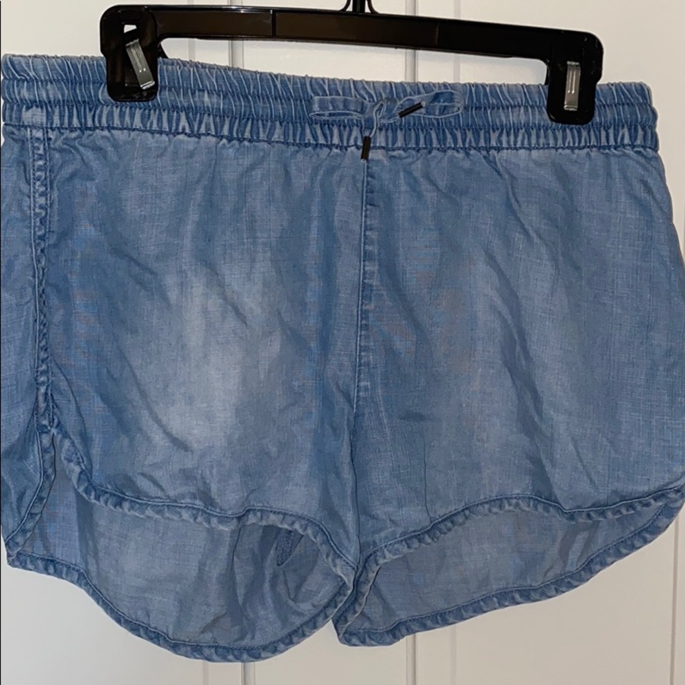 Flowy Mock Denim Shorts